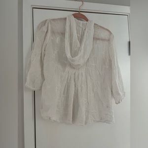 Cabo eyelet hooded jacket. Cover up or cardigan.